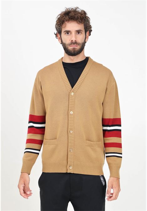 Cardigan with beige Stripes inlay for men MOSCHINO | 242ZR090770001085