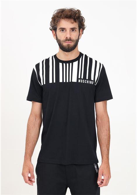 T-shirt a manica corta Barcode nera da uomo MOSCHINO | 242ZZ071252411555