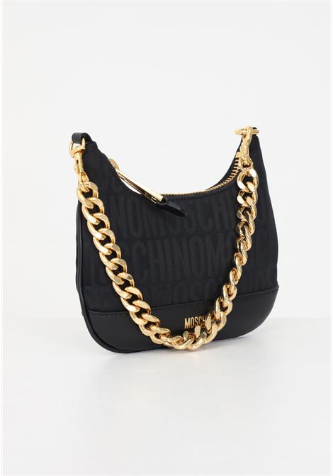 Black women's shoulder bag with all-over logo MOSCHINO | 2426M741482681555