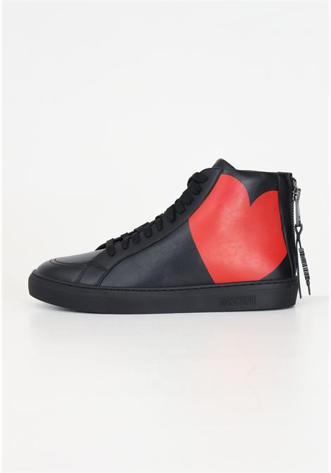 Sneakers nere da uomo con stampa cuore MOSCHINO | MB15072G1LGQ100A