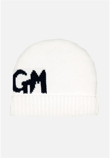 Berretto di lana crema per donna e bambina con ricamo logo MSGM | F4MSJUHT077013