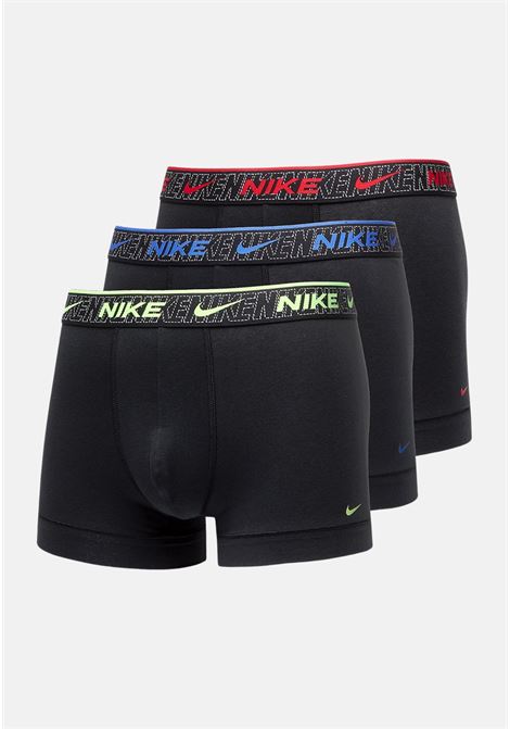 Set da 3 boxer neri da uomo con elastici logati in colori differenti NIKE | 0000KE1008JV7