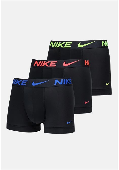 Set da tre boxer neri da uomo con fascia elastica logata con colori fluo NIKE | 0000KE1156PBR