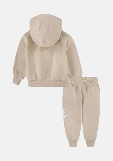 Tuta beige da neonato con stampa logo NIKE | 66L135X5C