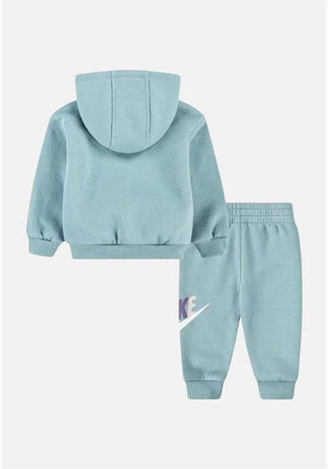 Tuta verde acqua per bambino e bambina con stampa logo multicolore NIKE | 86L135EIG