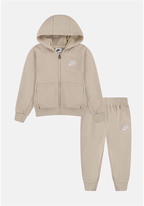 Tuta beige per bambino e bambina con ricamo logo NIKE | 86M485X5C