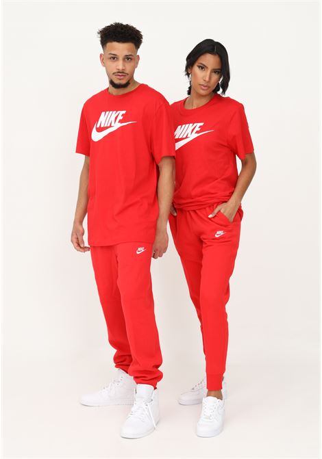 Red men's and women's Sportswear Club Fleece trousers with logo NIKE | BV2671657