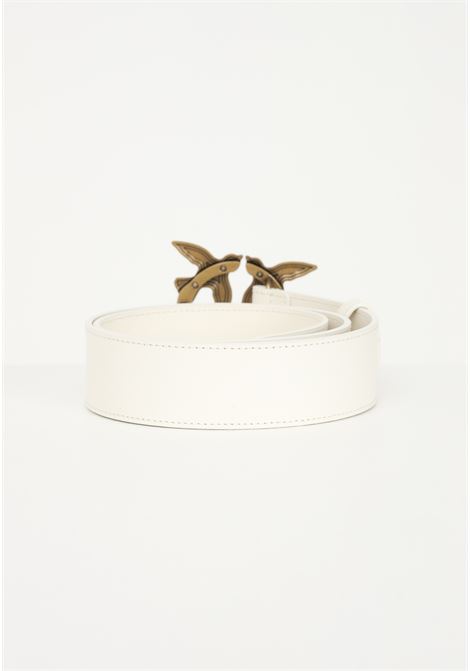 Cintura bianca da donna con fibbia Love Birds Diamond Cut PINKO | 100120-A0F1Z14Q