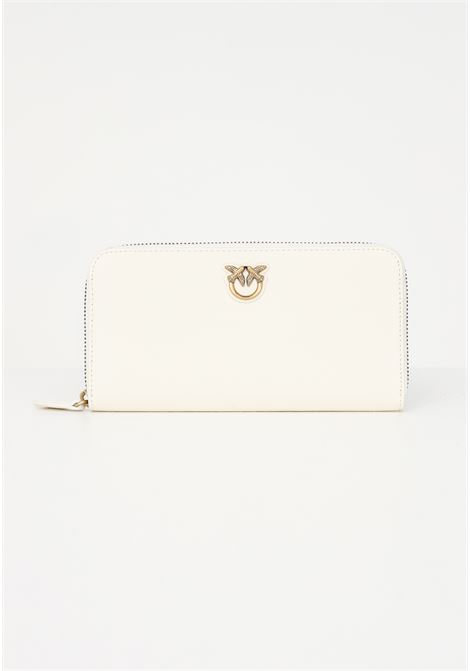 White women's wallet with mini Love Birds logo PINKO | 100250-A0F1Z14Q