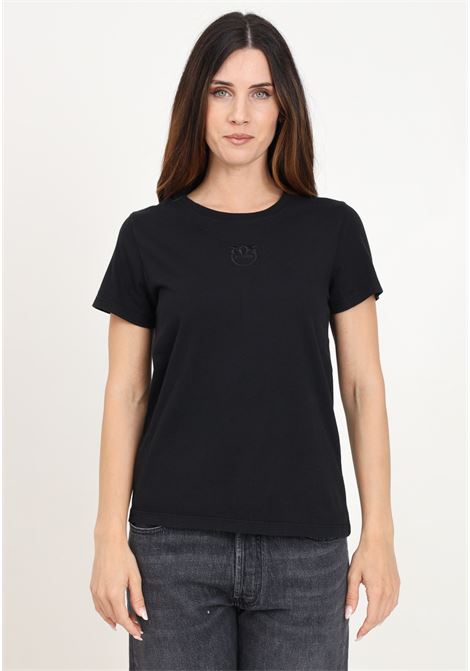 T-shirt Bussolotto a manica corta nera da donna PINKO | 100355-A227Z99