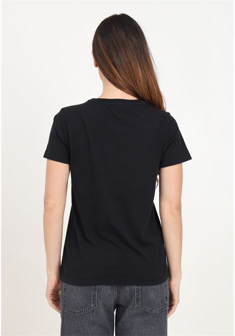 Black short-sleeved Bussolotto t-shirt for women PINKO | 100355-A227Z99