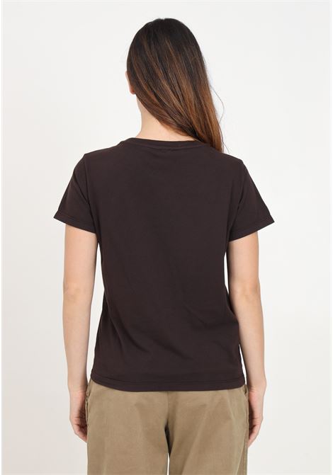 T-shirt basica a manica corta marrone da donna PINKO | 100373-A228M28