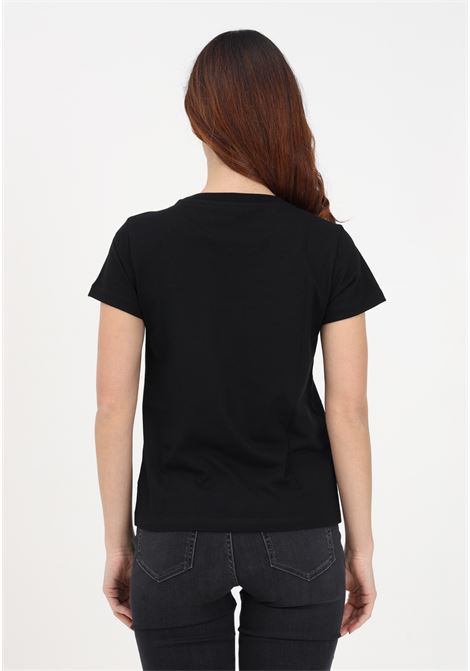 T-shirt casual nera da donna con stampa logo PINKO | 100373-A228Z99