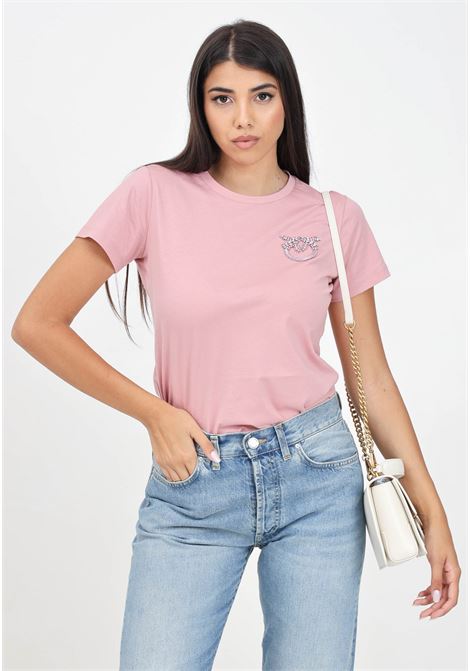Nambrone model women's pink short-sleeved t-shirt PINKO | 103320-A24EQ08