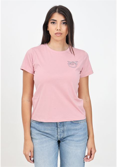 T-shirt a manica corta rosa da donna modello Nambrone PINKO | 103320-A24EQ08