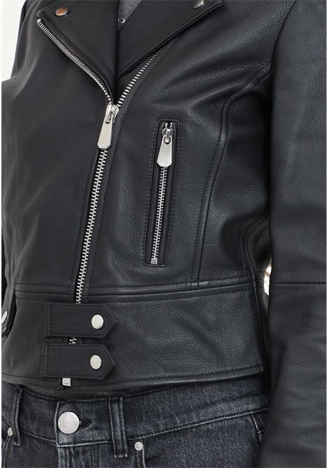 Black Sensibile leather jacket for women PINKO | 103901-Y6WLZ99