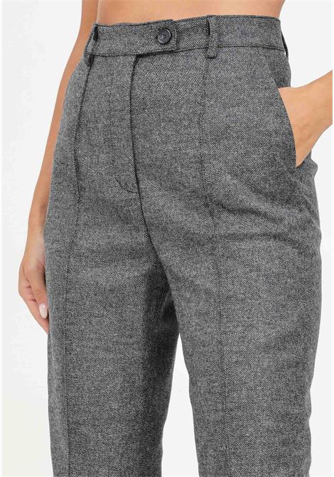 Pantalone elegante grigio da donna dalla texture sale e pepe PINKO | 104129-A249ZI2