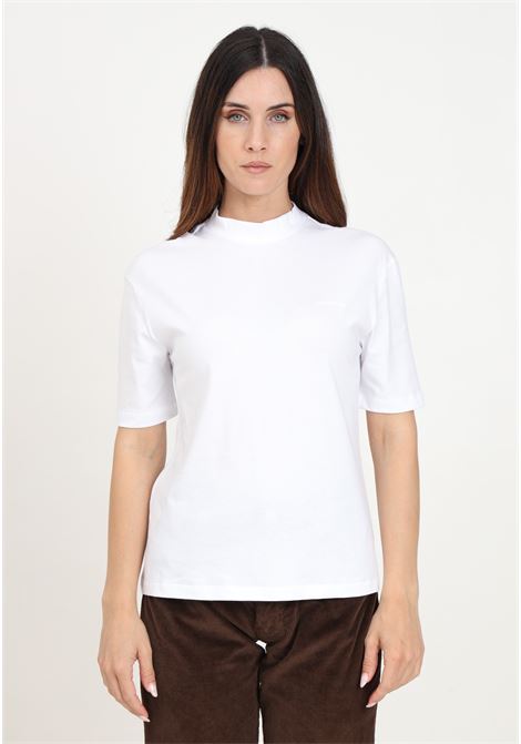 T-shirt Matita a manica corta bianca da donna con ricamo logo PINKO | 104188-A251Z04