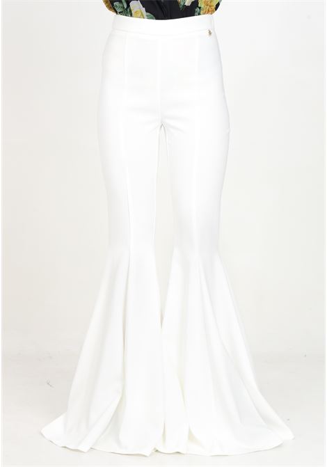 Pantalone elegante bianco da donna a zampa larga SHIT | SH2425041UBIANCO