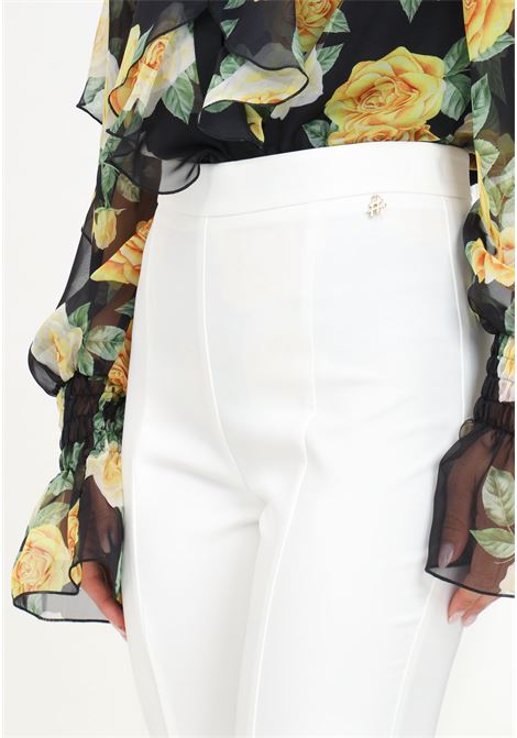 Pantalone elegante bianco da donna a zampa larga SHIT | SH2425041UBIANCO