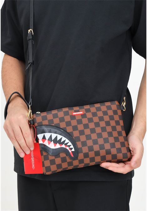 Pochette SHARKS IN PARIS LENTICULAR CHOMP CROSSOVER marrone per uomo e donna SPRAYGROUND | 910B6524NSZ.