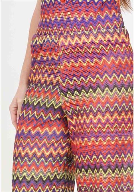 Ethnic patterned women's trousers with perforated weave 4GIVENESS | FGCW3666200