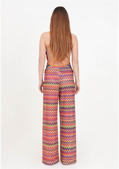 Ethnic patterned women's trousers with perforated weave 4GIVENESS | FGCW3666200