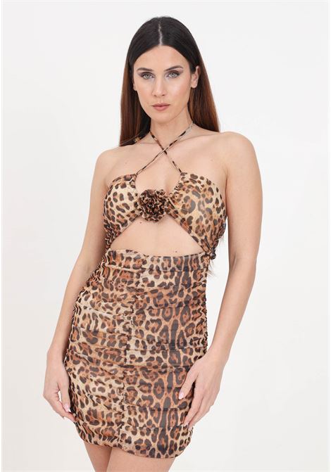 Rose leopard women's short dress 4GIVENESS | FGCW3797200