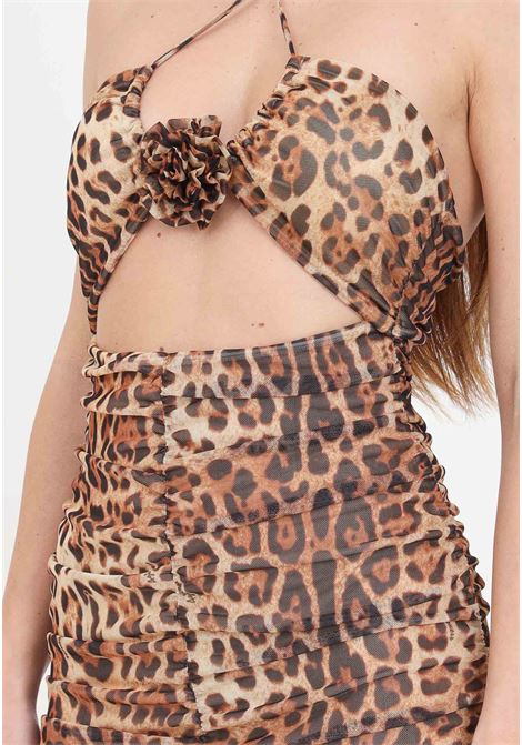 Rose leopard women's short dress 4GIVENESS | FGCW3797200