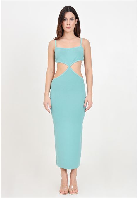Water green women's dress with cut out and slit details AKEP | VSKD05014ACQUAMARINE