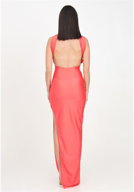 Coral red women's dress with cut out details AMEN | HMS24515183
