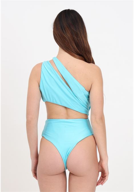 Sky blue one-piece swimsuit for women with asymmetrical design AMEN | HMS24802096