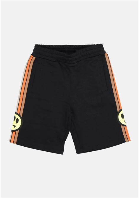 Women's and girls' black and orange striped sports shorts with drawstring BARROW | S4BKJUBE018110