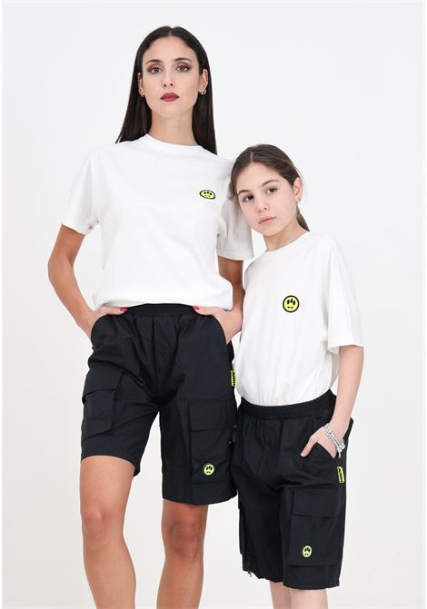 Black women's and girls' shorts with elastic waist and side pockets BARROW | S4BKJUBE045110