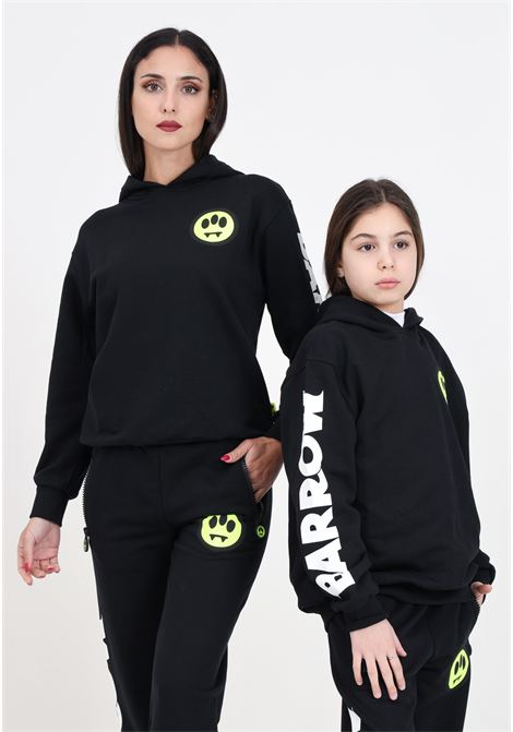 Black women's and girls' sweatshirt with contrasting logo print BARROW | S4BKJUHS099110