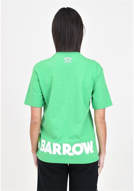 Green women's and girls' t-shirt with retro print BARROW | S4BKJUTH097BW012
