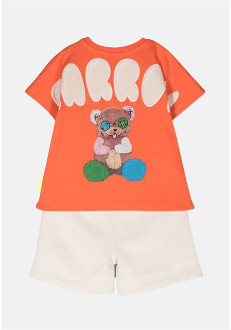Cream and orange newborn Barrow outfit with colored teddy bear on the back BARROW | S4BKUNTR131030-16