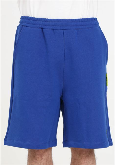 Blue men's and women's shorts with mirror logo on the back BARROW | S4BWUABE133BW013