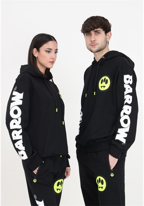 Black men's and women's sweatshirt with smiley face and print BARROW | S4BWUAHS136110