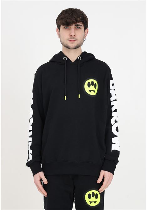 Black men's and women's sweatshirt with smiley face and print BARROW | S4BWUAHS136110