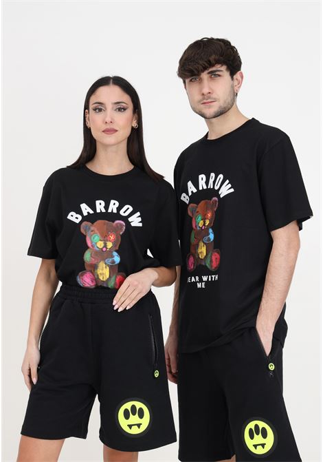 T-shirt uomo donna nera con logo e stampa BARROW | S4BWUATH040110