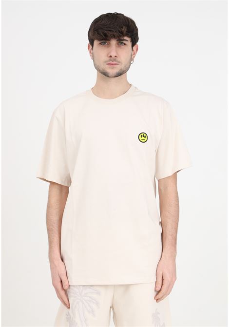Beige men's and women's t-shirt with smiley face BARROW | S4BWUATH131BW009