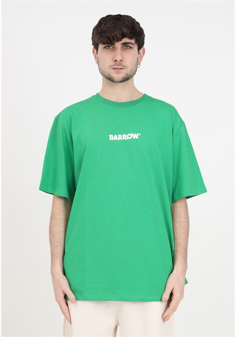 T-shirt uomo donna verde con logo, stampa e smile BARROW | S4BWUATH142BW012