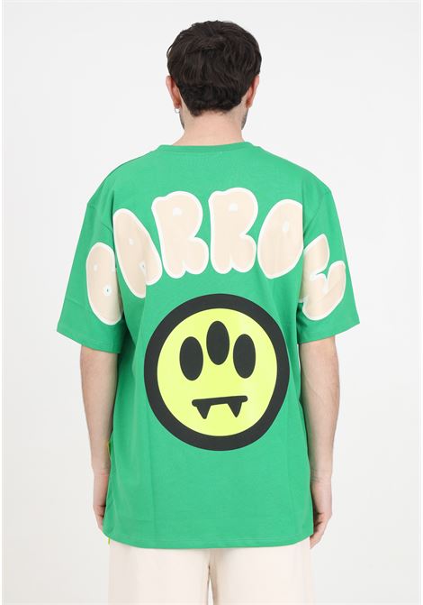Green men's and women's t-shirt with logo, print and smile BARROW | S4BWUATH142BW012