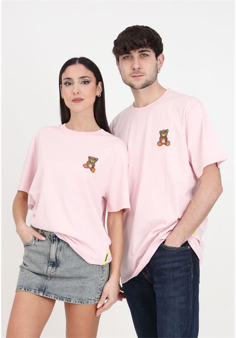 T-shirt uomo donna rosa con orsetto e stampa BARROW | S4BWUATH144256