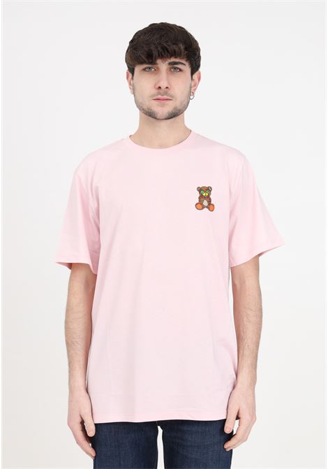 Pink men's and women's t-shirt with teddy bear and print BARROW | S4BWUATH144256