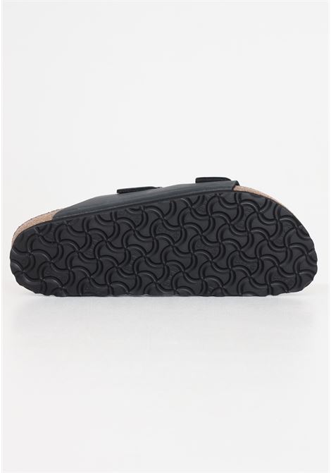 Black men's and women's arizona model slippers with silver details BIRKENSTOCK | 552113.