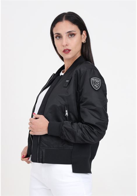 Black women's jacket with logo patch BLAUER | 24SBLDC01076-005963999