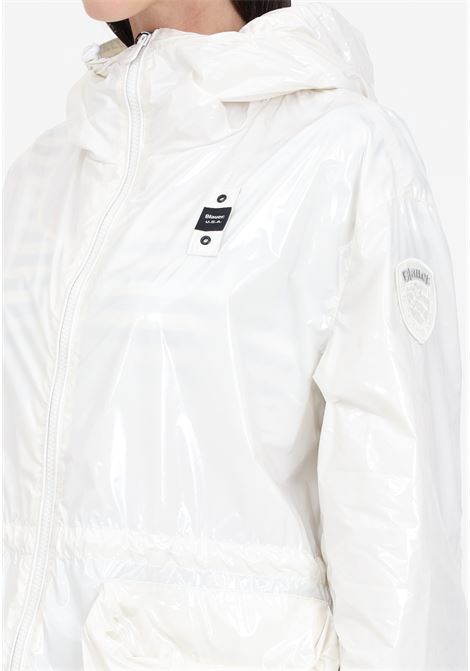 Giubbotto da donna bianco con patch logo BLAUER | 24SBLDC01181-006631102