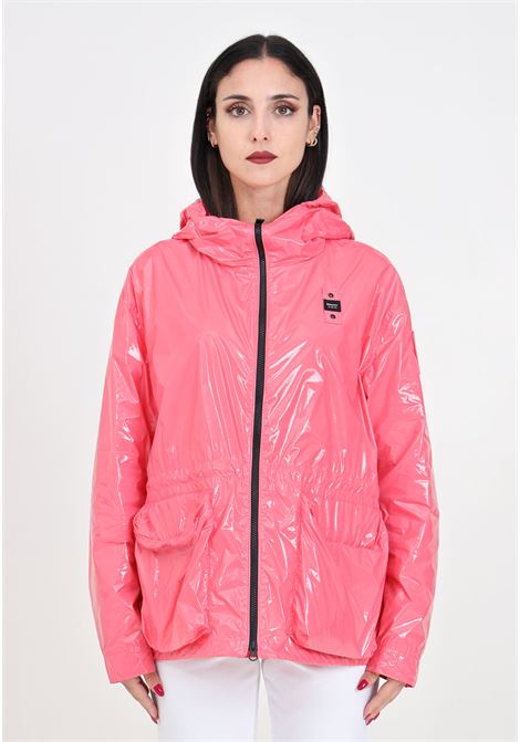 Pink women's jacket with logo patch BLAUER | 24SBLDC01181-006631574